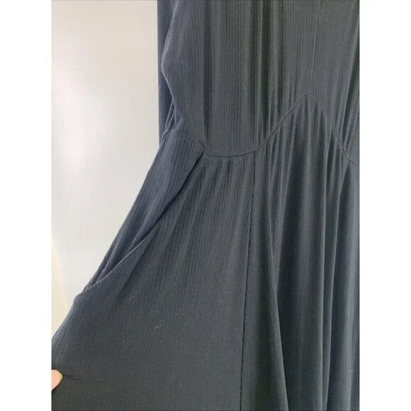 Torrid Mini Foxy Rib Fit And Flare Dress Black V-Neck Stretch 40836515 Womens 2X - Picture 4 of 11